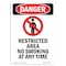 Signmission Safety Sign, OSHA Danger, 7" Height, Restricted Area No, Portrait OS-DS-D-57-V-1549 - alternate 1
